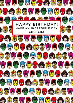 Marvel Superheroes Incredible Birthday Postcard