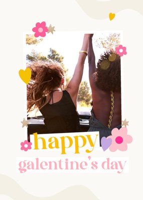 Photo Upload Typographic Galentines Day Card