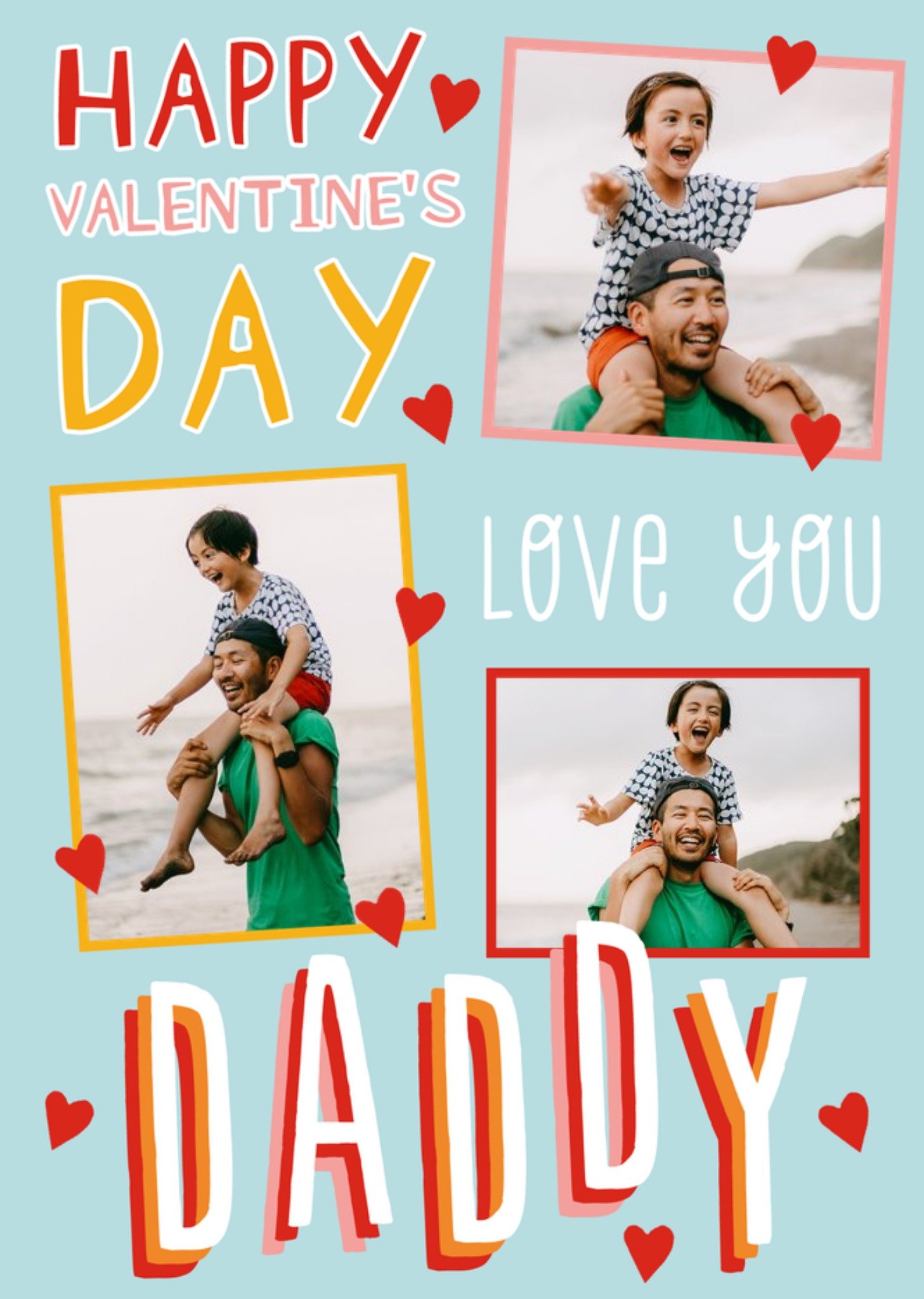 Moonpig Big Bold Type Love You Daddy Photo Upload Valentine's Day Card