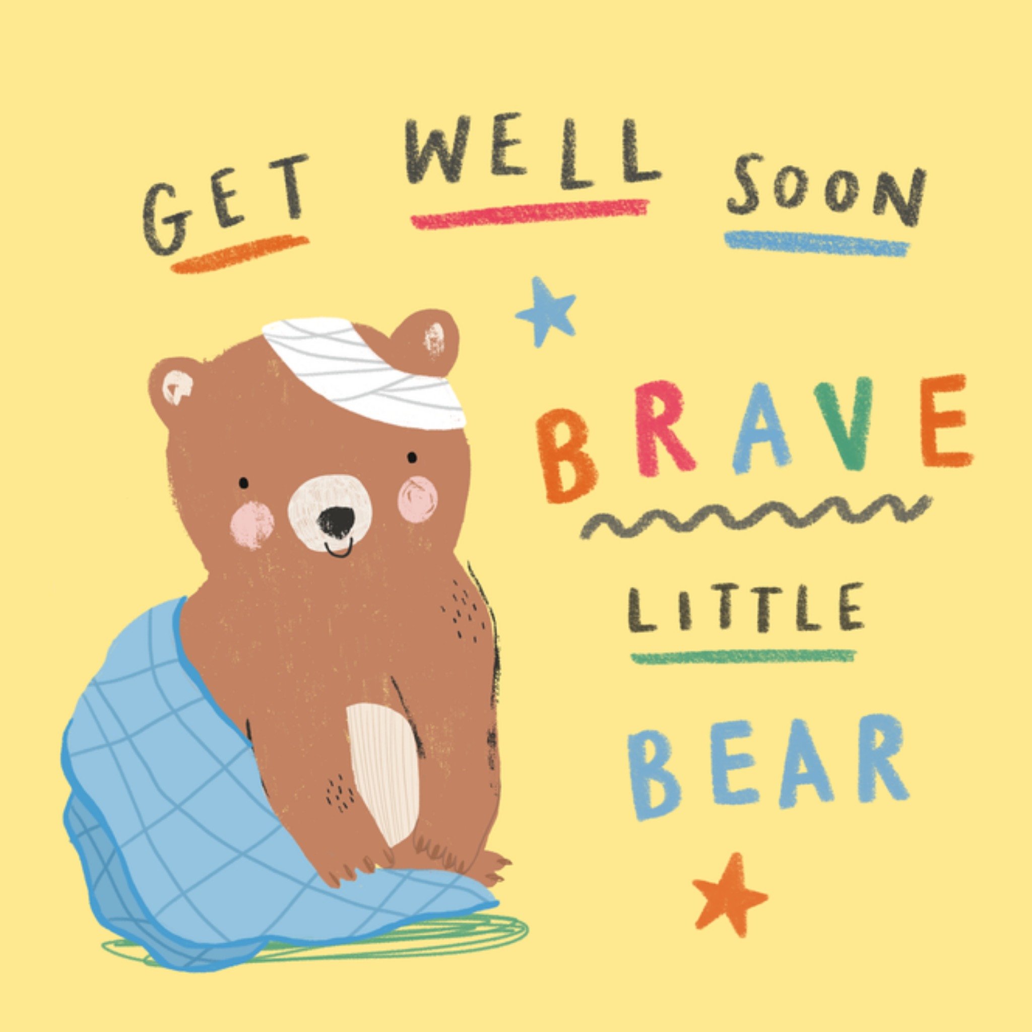 Moonpig Get Well Soon Brave Little Bear Card