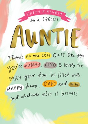 To A Special Auntie Birthday Card