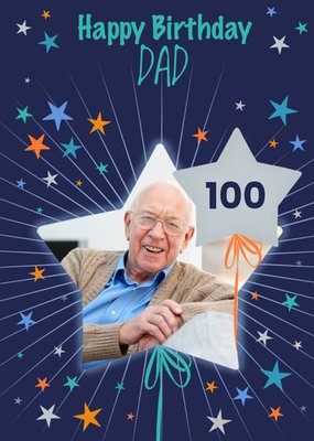 Mimosa Photo Upload Star Dad 100th Birthday Card