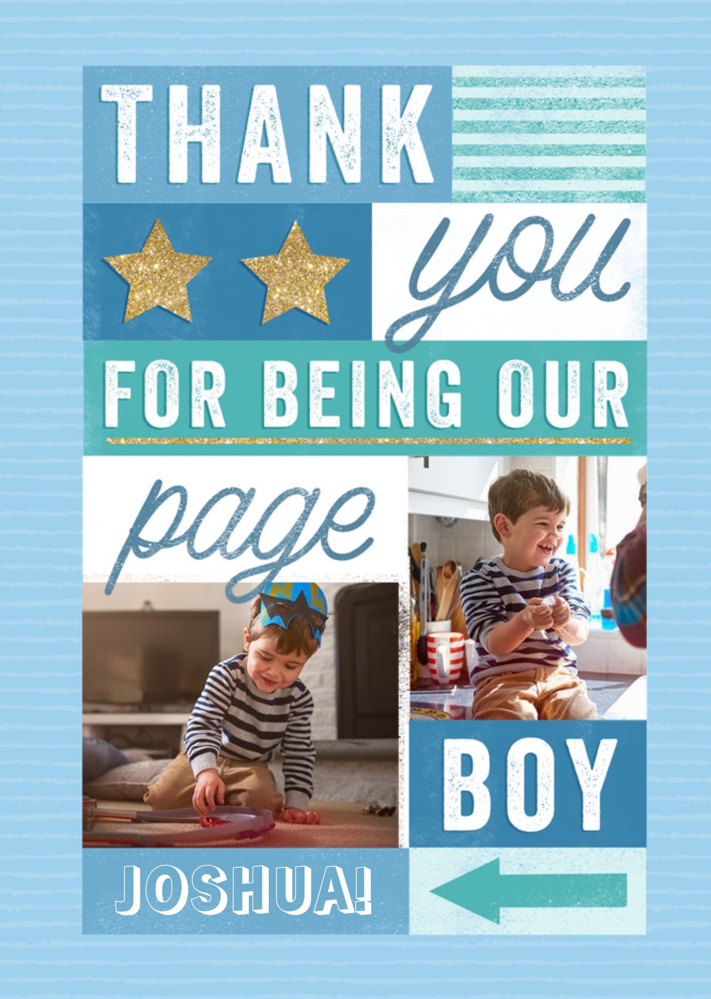 Moonpig Page Boy Thank You Photo Upload Card
