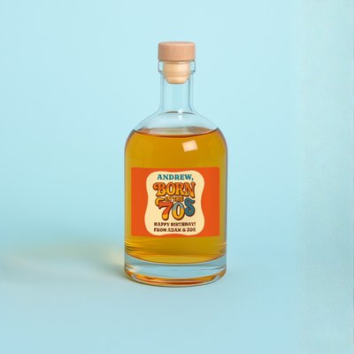 Personalised Born In The 70's Rum 50cl