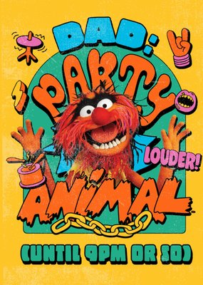The Muppets Dad Party Animal Typographic Card