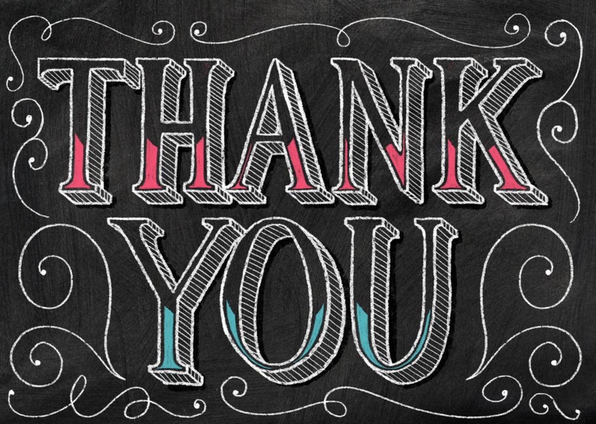 Moonpig Chalkboard Style Personalised Thank You Card