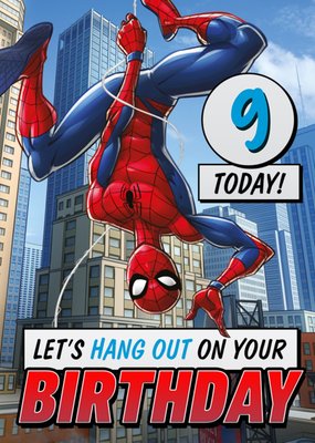 Spiderman Let's Hang Out Birthday Card