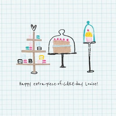 Happy Extra-Piece-Of-Cake-Day Personalised Happy Birthday Card