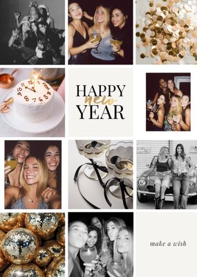 Make A Wish Photo Upload Happy New Year Card