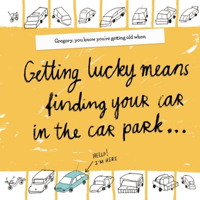 Getting Lucky Means Finding Your Car In The Car Park Old Birthday Card