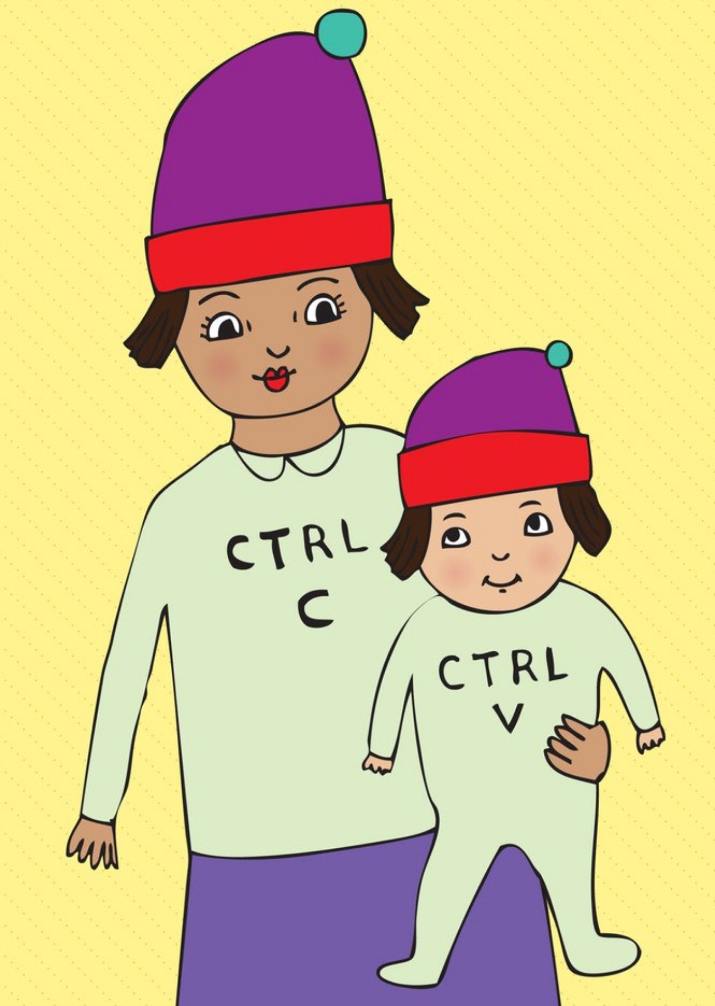 Moonpig Illustration Of A Mother And Daughter Ctrl C Ctrl V New Baby Card