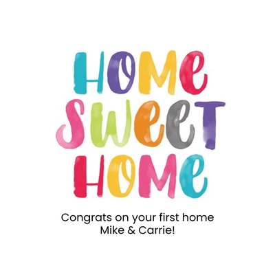 New home card - home sweet home