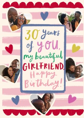 Beautiful Girlfriend Photo Upload 30th Birthday Card