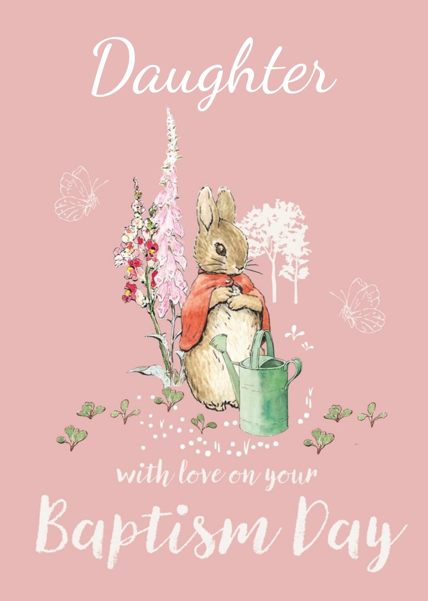Beatrix Potter Peter Rabbit Illustration Daughter Baptism Card