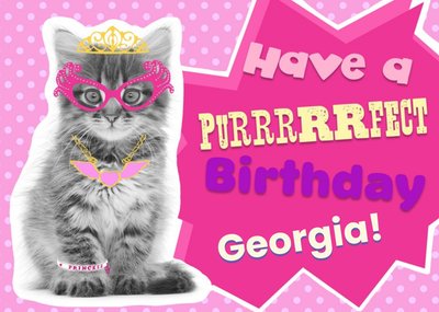 Funky Kitty Personalised Happy Birthday Card