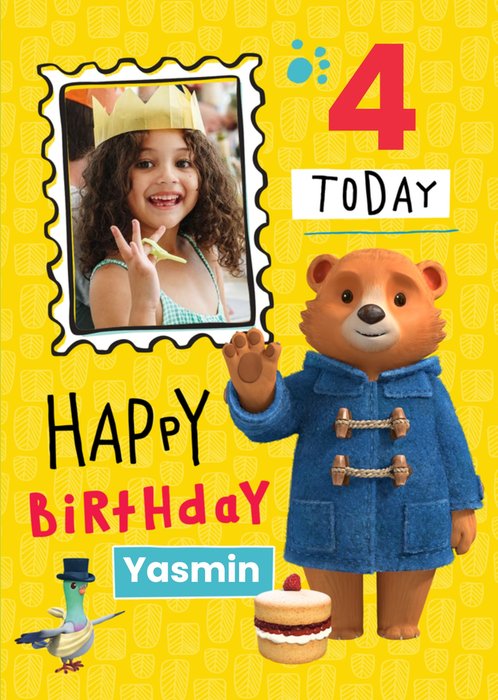 Paddington Bear 4 Today Photo Upload Birthday Card