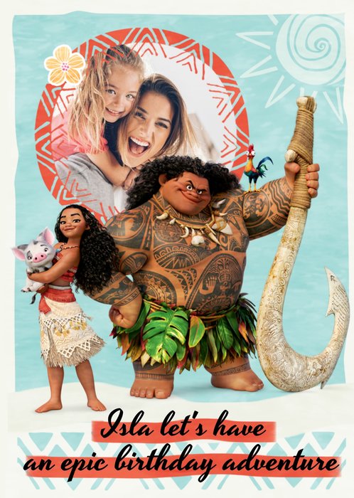 Disney Moana Birthday Photo Card