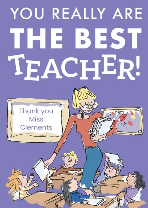 Roald Dahl Matilda Thank You Teacher card