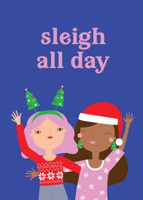 Paperlink Choose Joy Character Friends Sleigh All Day Christmas Card