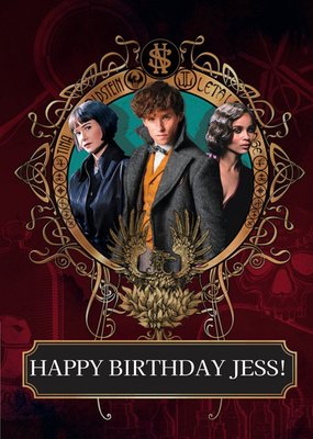 Fantastic Beasts 2 Newt, Leta and Porpentina Birthday card