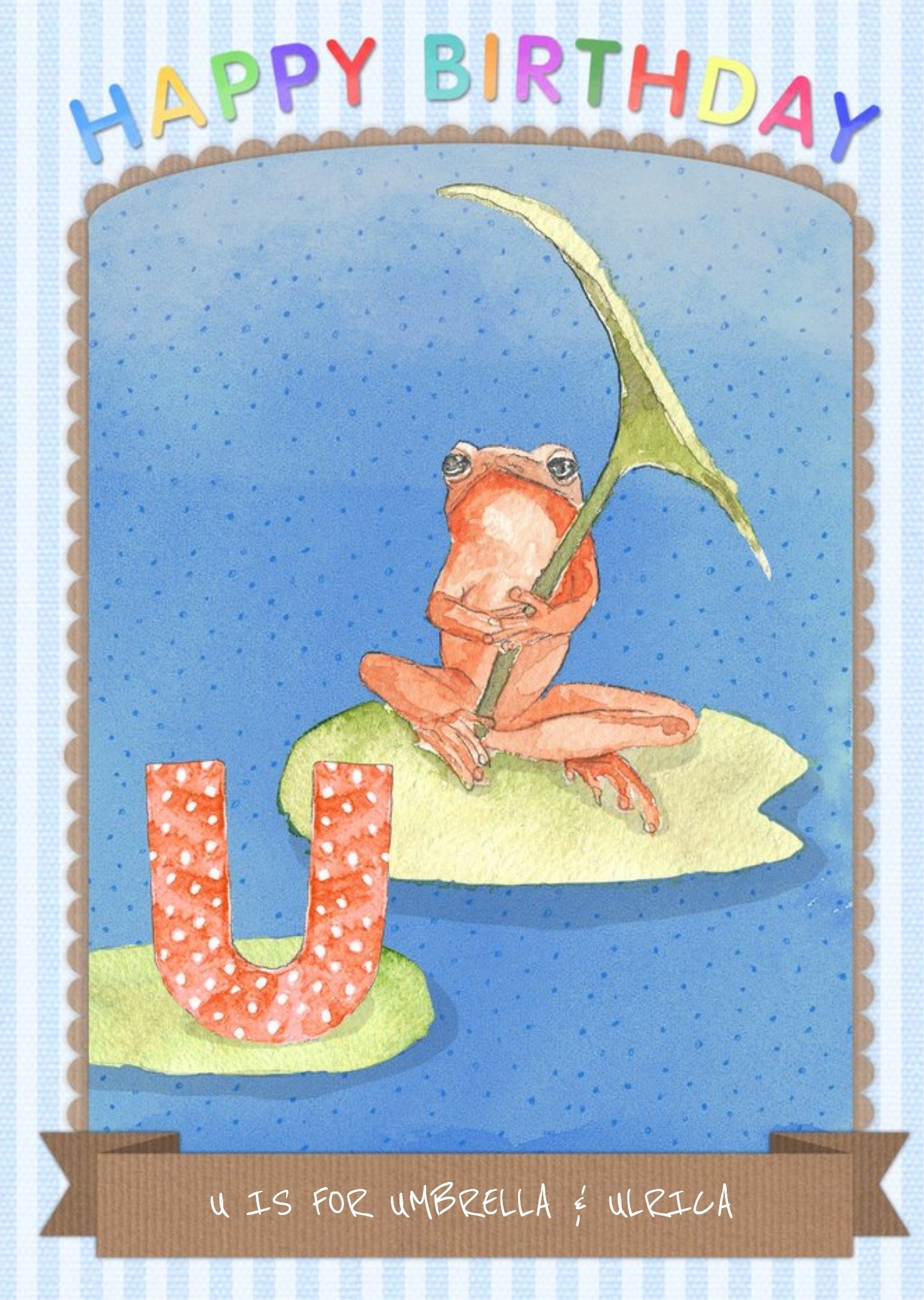Moonpig Alphabet Animal Antics U Is For Personalised Happy Birthday Card