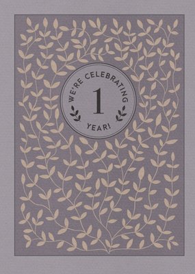 Grey Flowers 1St Anniversary Party Invitation