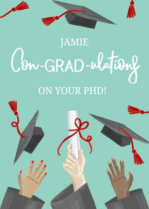 Okey Dokey Design Illustrated Hats Graduation Card