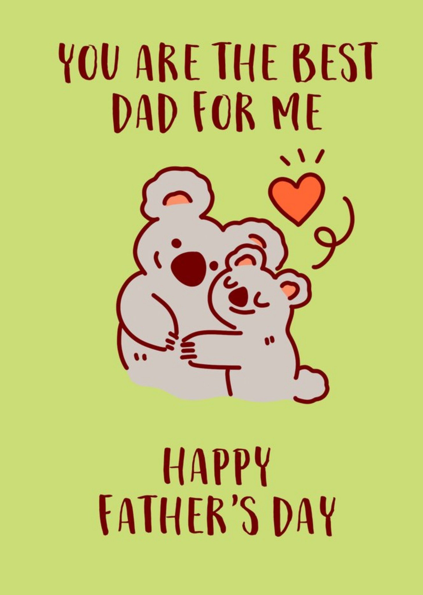 Moonpig Illustrated Koala Best Dad For Me Father's Day Card