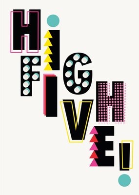 Retro Design High Five Card