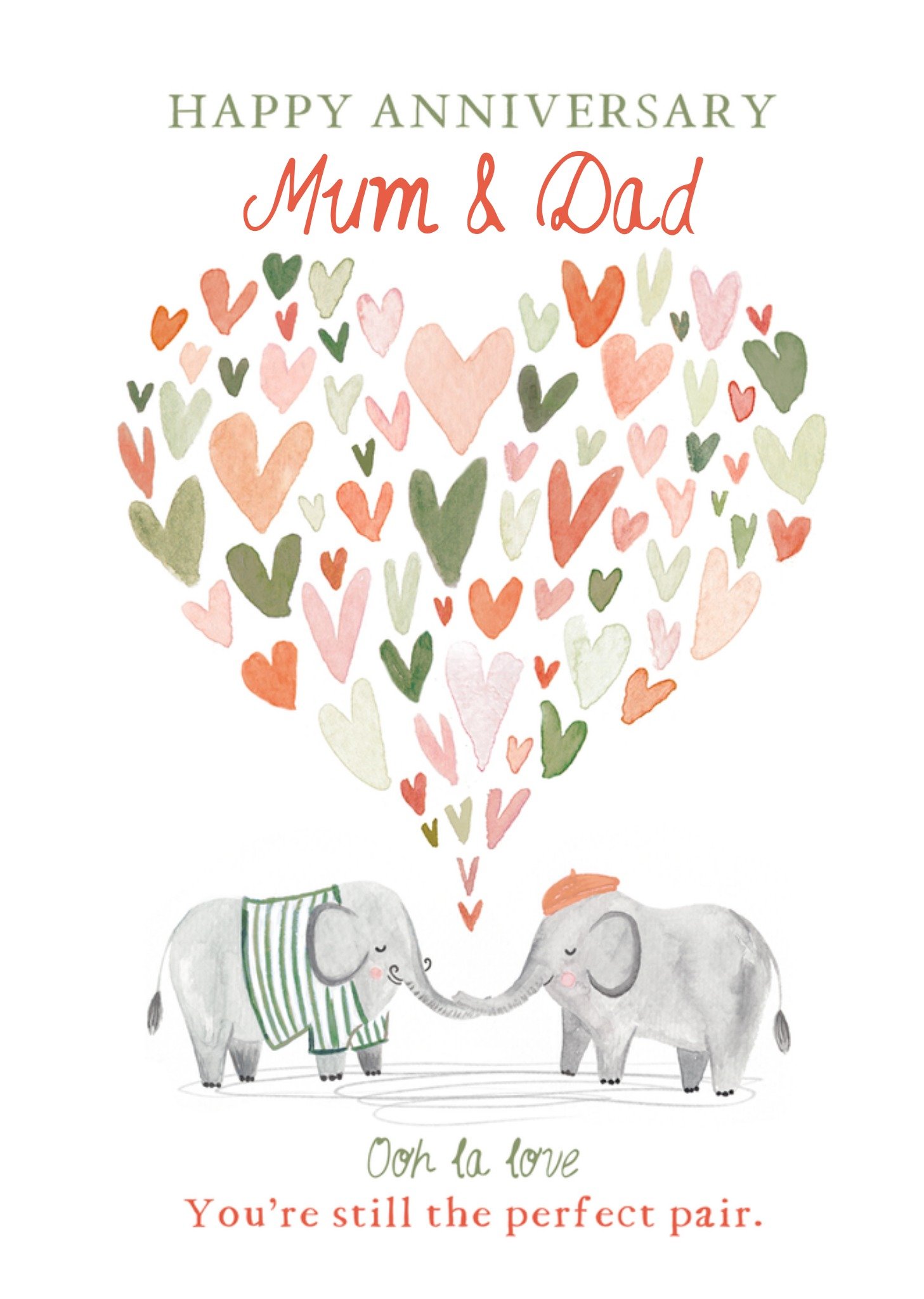 Moonpig YouâRe Still The Perfect Pair Elephants Illustrated Anniversary Card