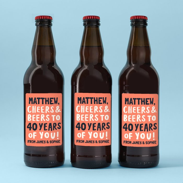 Personalised 40th Birthday Lager Trio 3x500ml