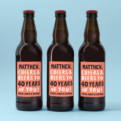 Personalised 40th Birthday Lager Trio 3x500ml