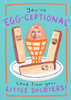 You're Egg Ceptional Illustrated Boiled Eggs Photo Upload Mother's Day Card