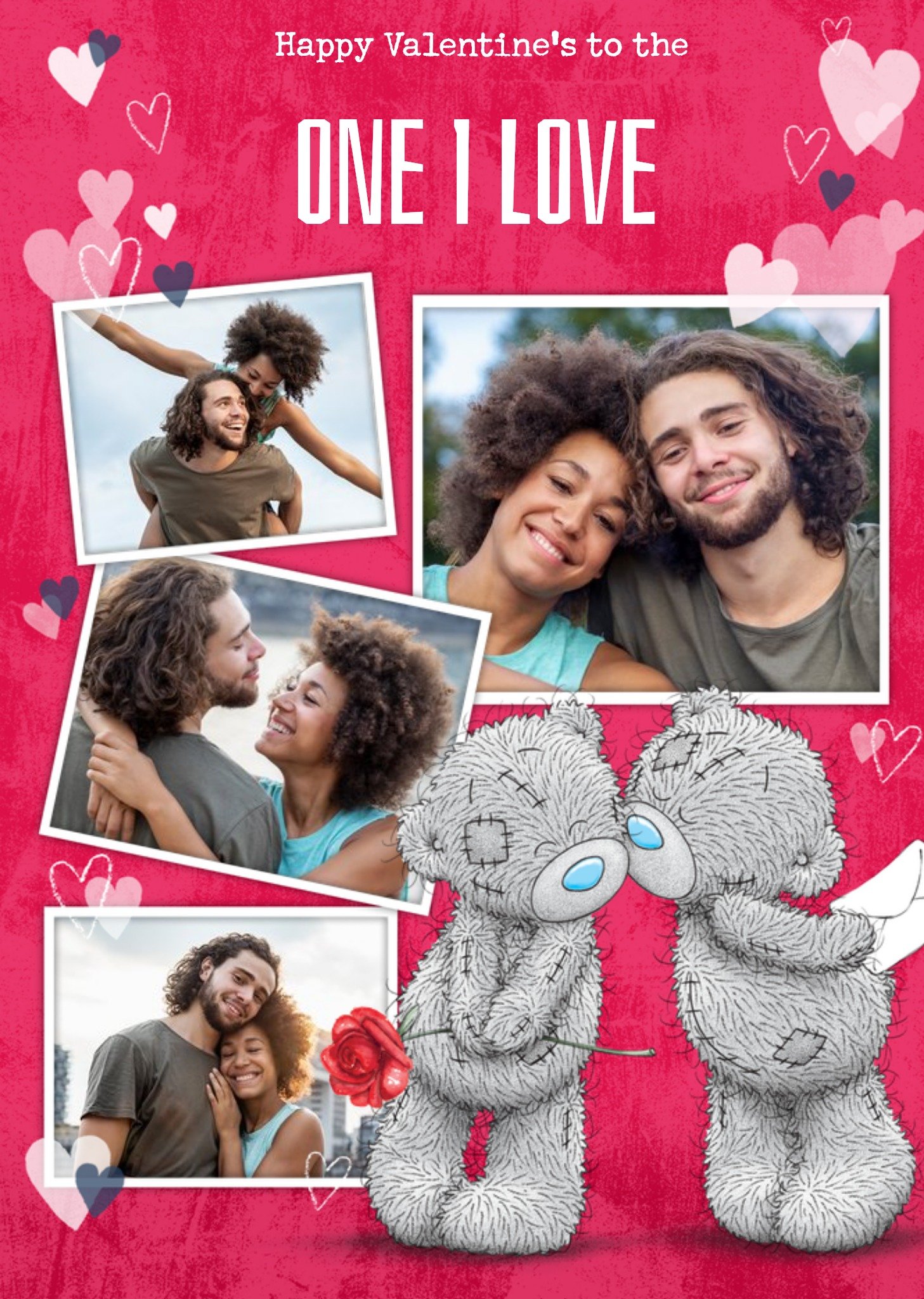 Me To You Tatty Teddy One I Love Photo Upload Valentine's Day Card, Large