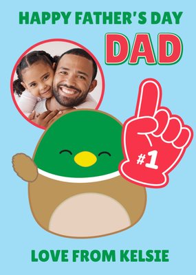 Squishmallows Duck Number One Dad Photo Upload Father's Day Card