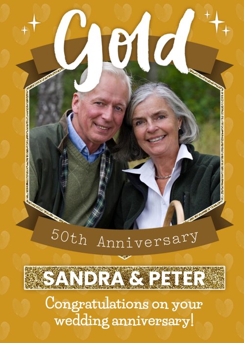 Gold 50Th Anniversary Card