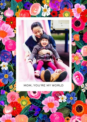 Mother's Day Card - Floral Photo Upload Card