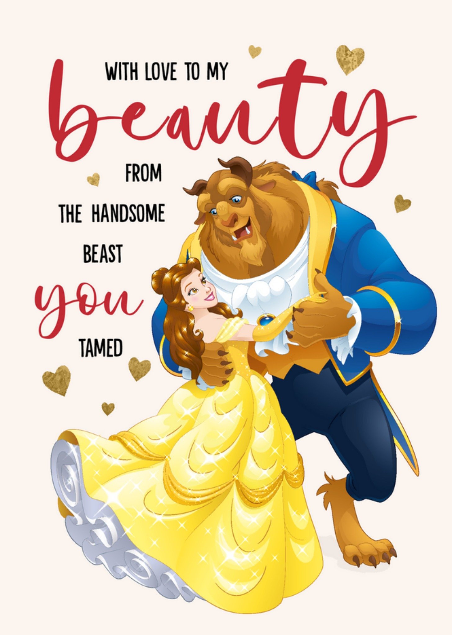 Disney Beauty And The Beast With Love To My Beauty Card, Large