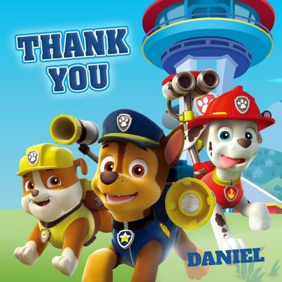 Paw Patrol Thank You Card