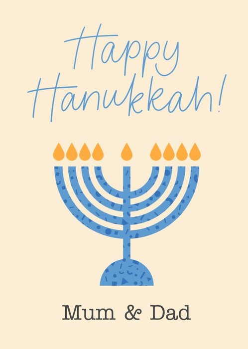 Modern Menorah Happy Hanukkah Card