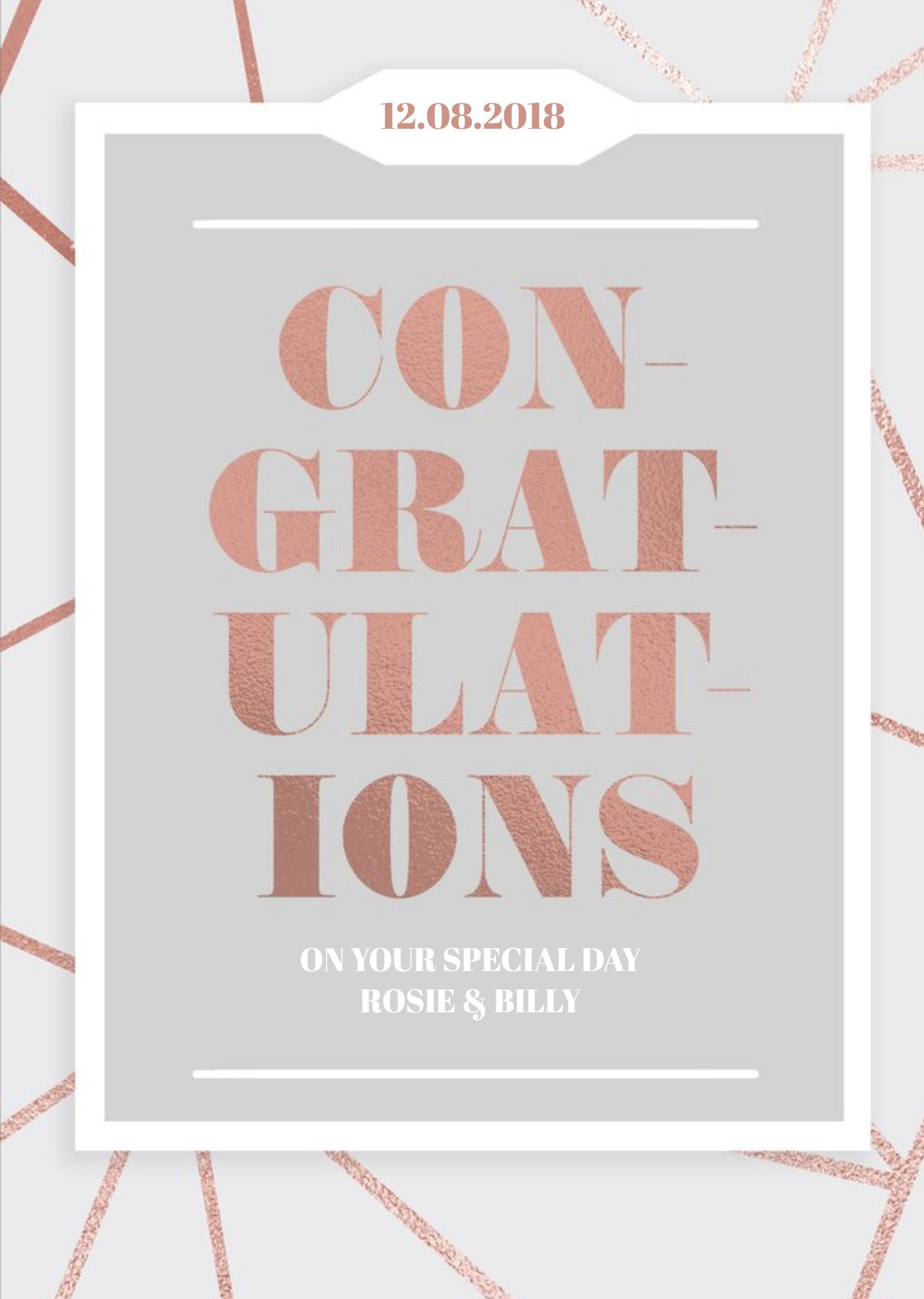 Moonpig Wedding Card - Wedding Day - Congratulations