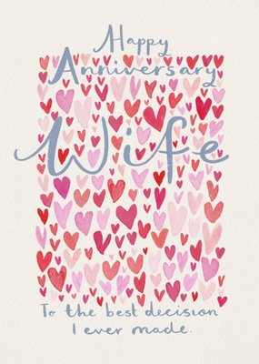 Happy Anniversary Wife Watercolour Illustrated Card