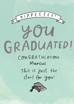 Editable Typographic Graduation Card