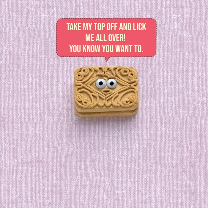 Take My Top Off Custard Cream Personalised Greetings Card