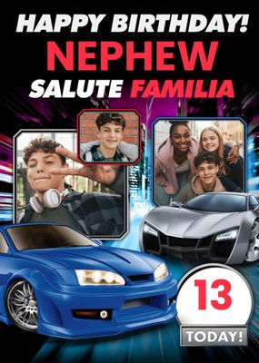 Fast and Furious Photo Upload Birthday Card