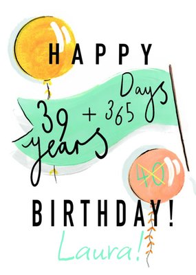 Katie Hickey Funny Illustrated 40th Birthday Card