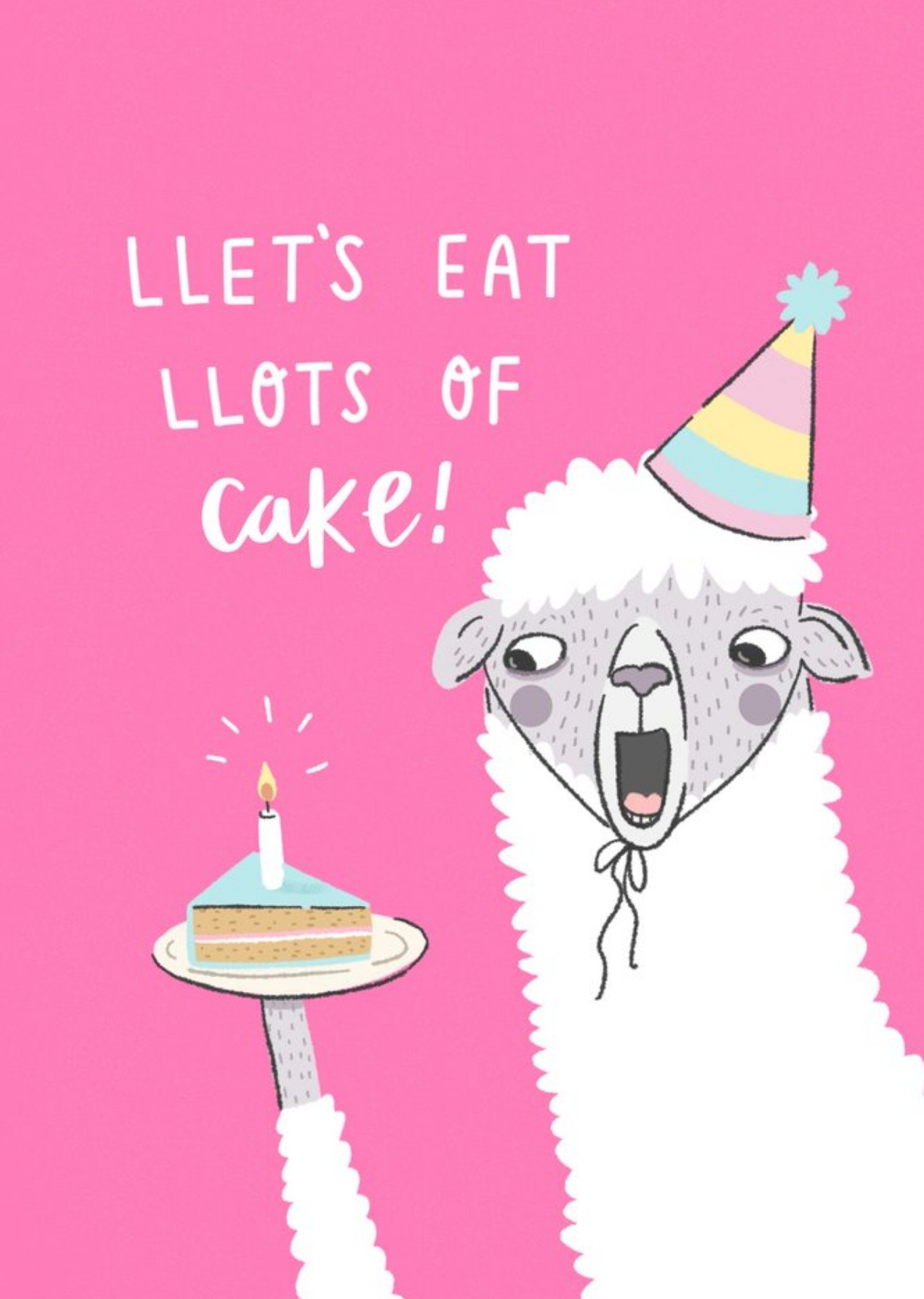 Moonpig Funny Llets Eat Llots Of Cake Birthday Card