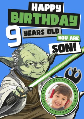 Star Wars Photo Upload Son's 9th Birthday Card