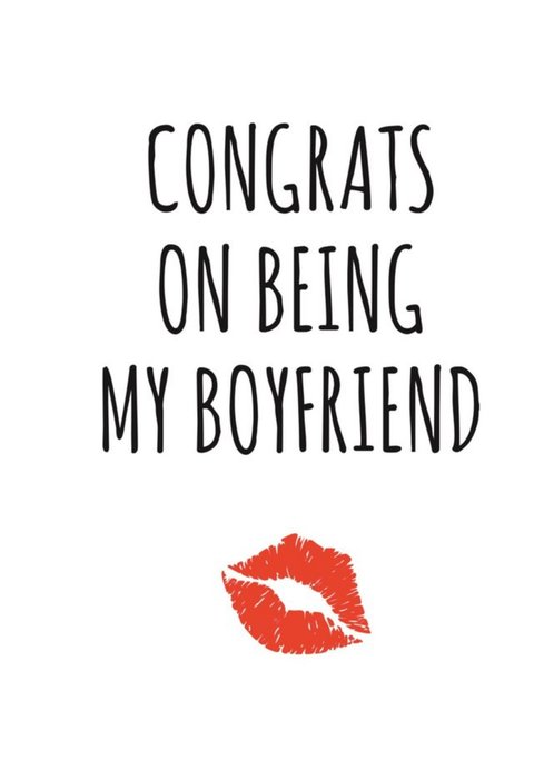 Typographical Congrats On Being My Boyfriend Valentines Day Card