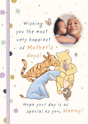 Disney Winnie the Pooh Nanny Photo Upload Mother's Day Card